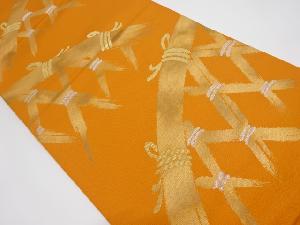 リサイクル　蛇籠模様織出し袋帯